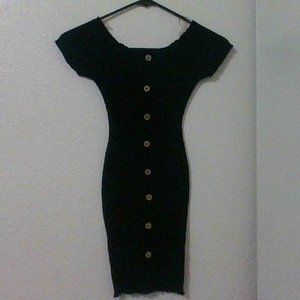 Off shoulder bodycon ribbed dress